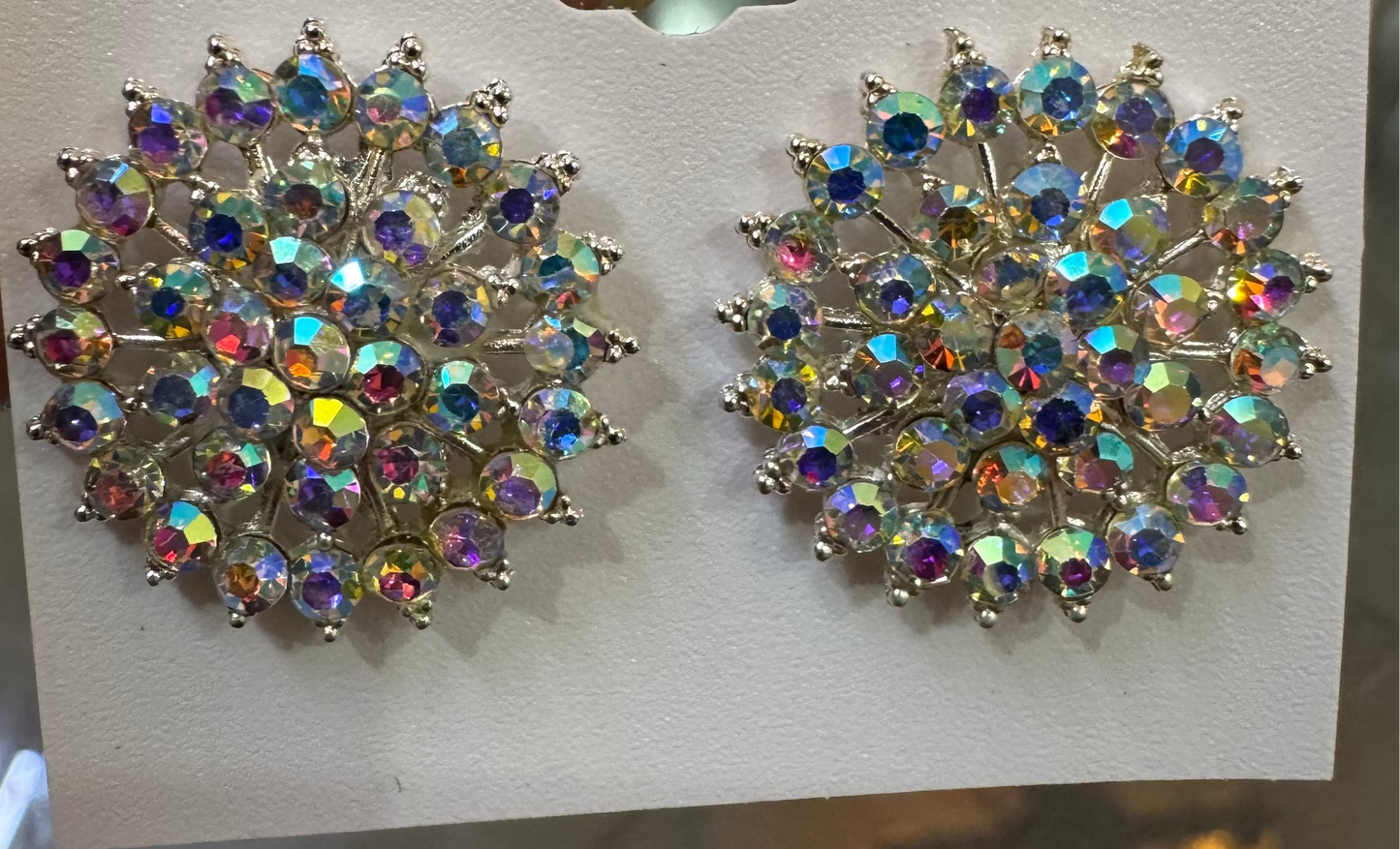 The Crescent Aura Chaandbalis – Shimmering Crystal Motif Statement Earrings