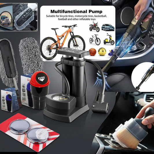 6-in-1 Ultimate Car Care & Cleaning Kit (Includes Wireless Vacuum & Foot Pump)