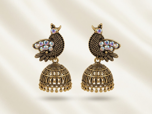 The Royal Heritage Jhumkas – Antique Filigree Drop Earrings