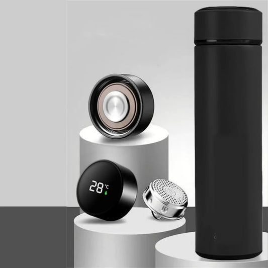 Smart LED Temperature Display Water Bottle (500ml - Matte Black)