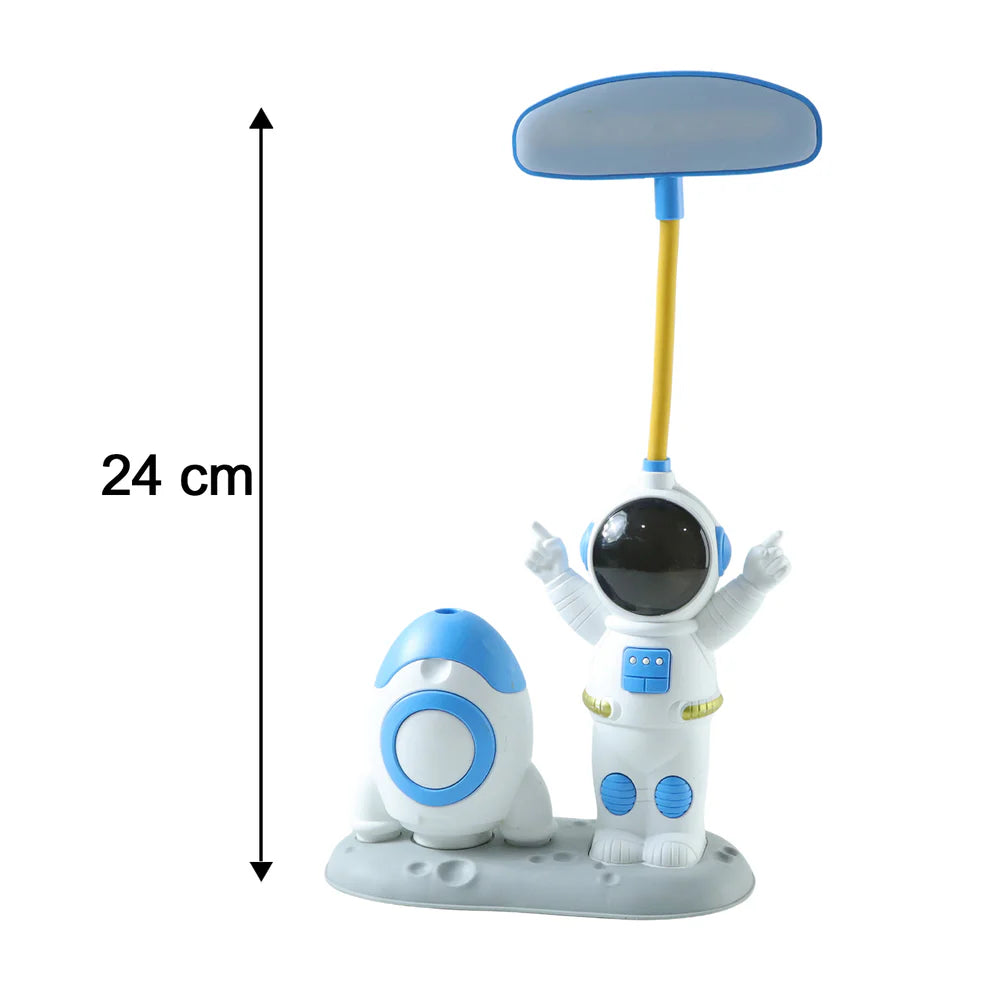 Kids Astronaut LED Study Table Lamp - Rechargeable with Sharpener